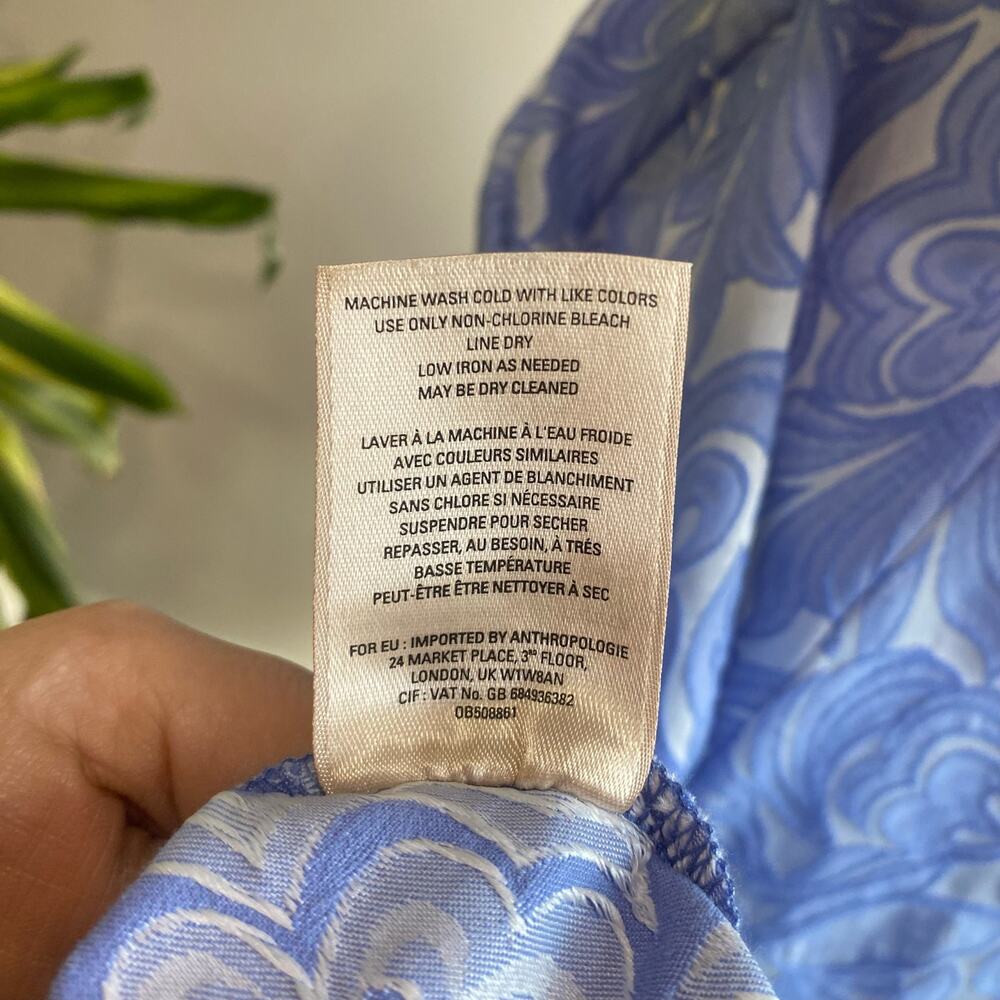 Anthropologie Maeve Claribel Jacquard Midi Dress in Periwinkle Size 8 - Picture 9 of 9